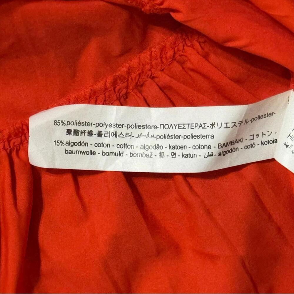 NWT ZARA Orange Smocked Tiered Midi Dress Summer Holiday Gift Ready Sz XXL - Picture 6 of 6